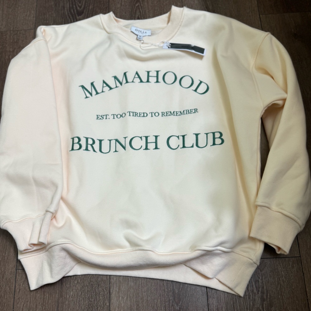 Mamahood Brunch Club Crew Size Medium